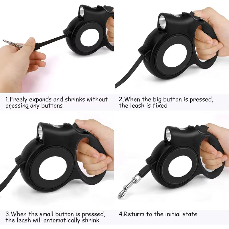The Pet Leash Comes with a Light, Automatic Retractable, Cat Leash, Dog Leash with Light, Extended Dog Chain, Enhanced Version of the Light